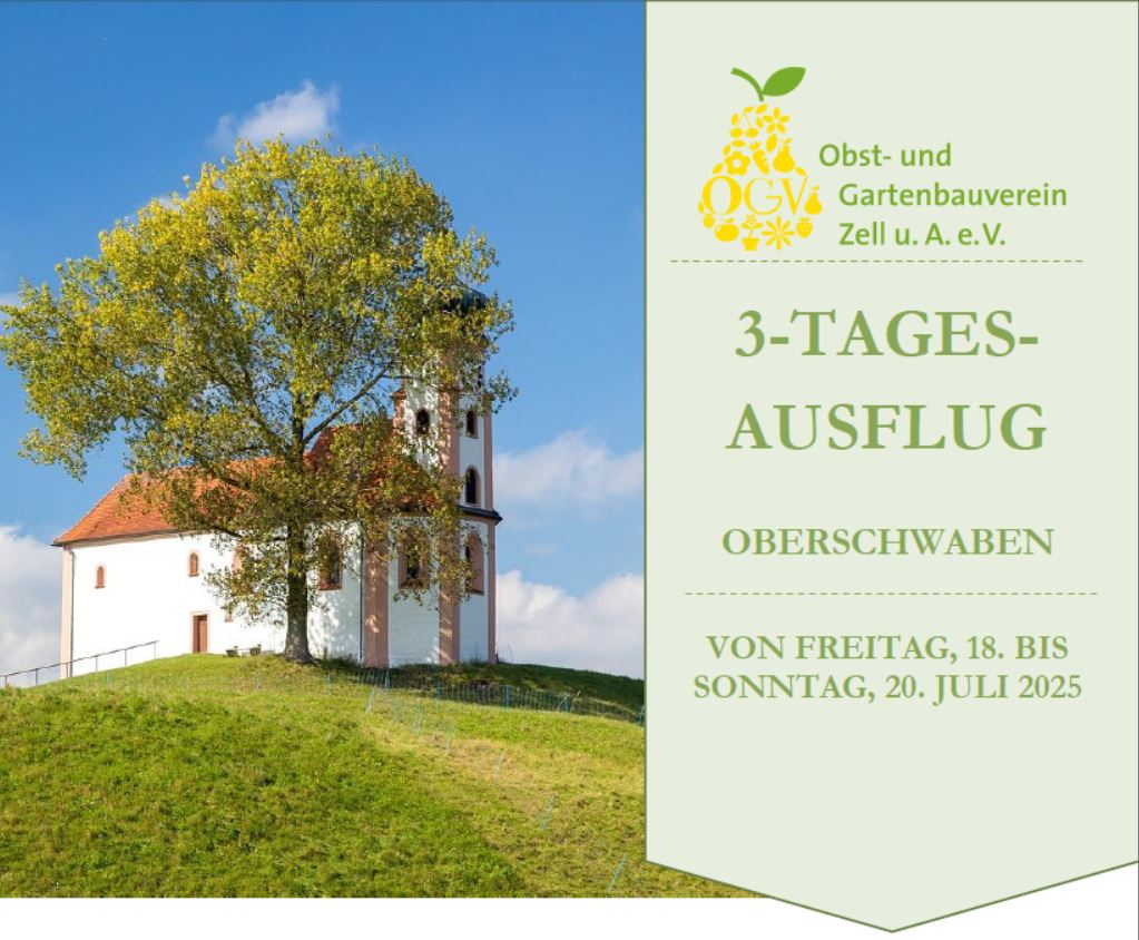 Teaser-Bild zum 3-TAGES-AUSFLUG Oberschawaben vom 18. bis 20. Juli 2025 vom OGV Zell u. A.
